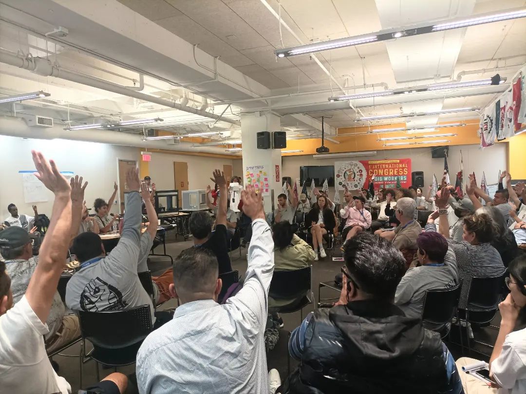 The historic First International Congress of Platform Workers was held